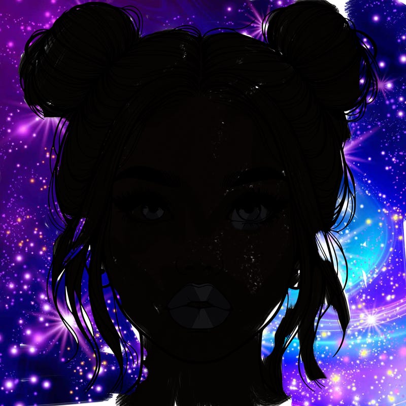 realistic girl with two buns on her hair and lips