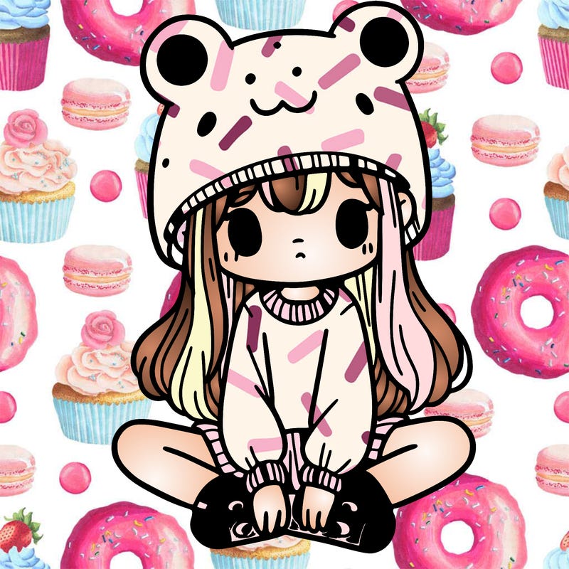 a girl wearing a frog hat and some frog socks