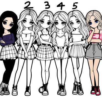 a group of girls realistic