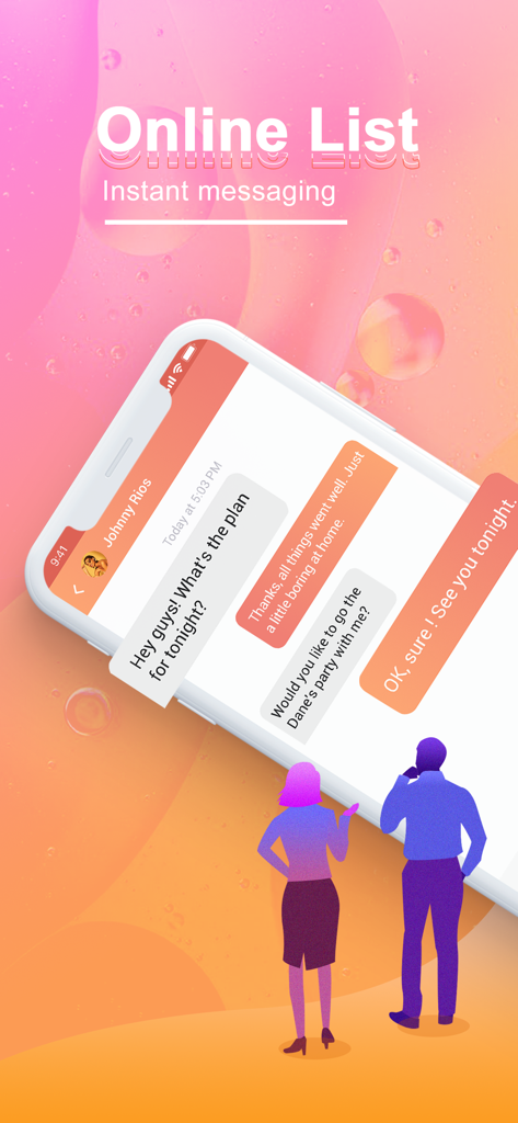 Toya - Toya app interface showing an instant messaging conversation between friends