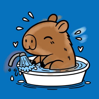 capybara taking a bath