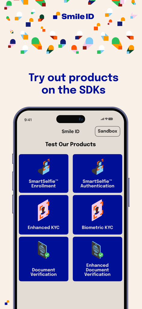 Smile ID - Smile ID App Dashboard zum Testen von biometrischen und dokumentenbezogenen Verifizierungsprodukten