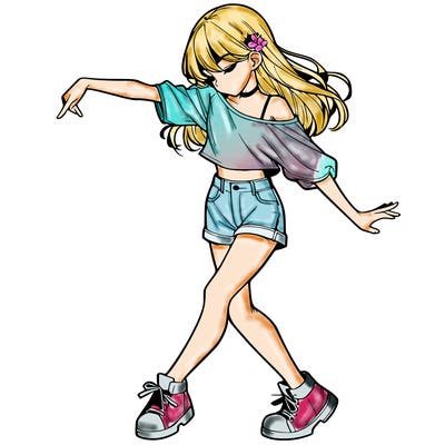 realistic girl danceing