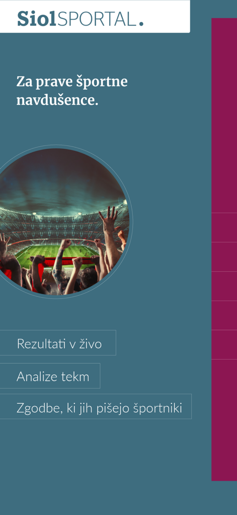 Siol.net - Slovenian sports news section in Siol.net app featuring live results and match analysis for sports enthusiasts.