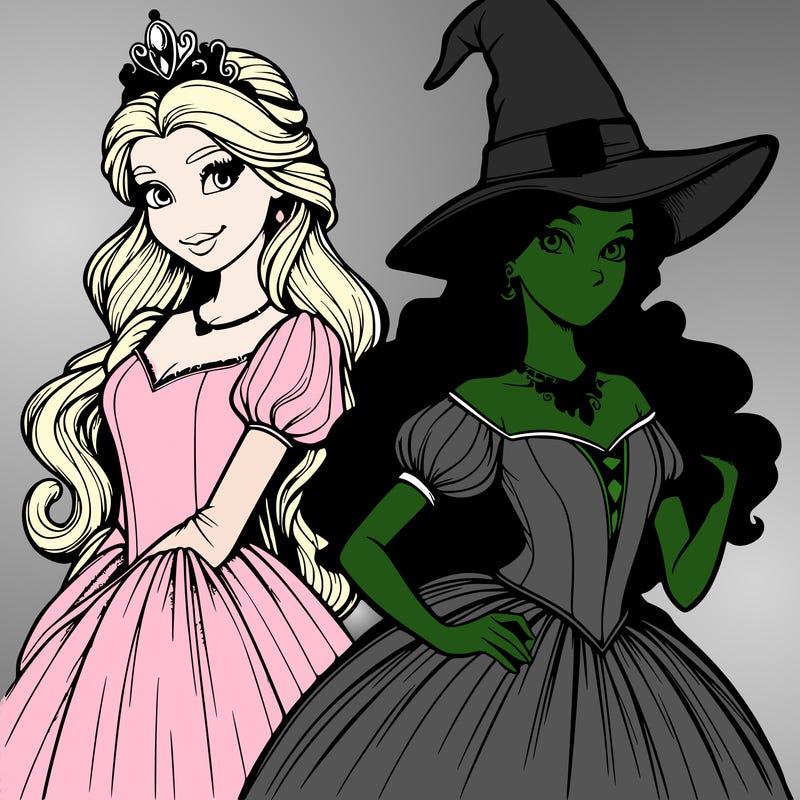a realistic princess and a witch