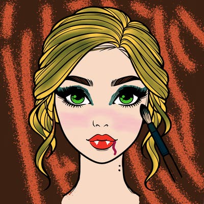 realistic person with makeup