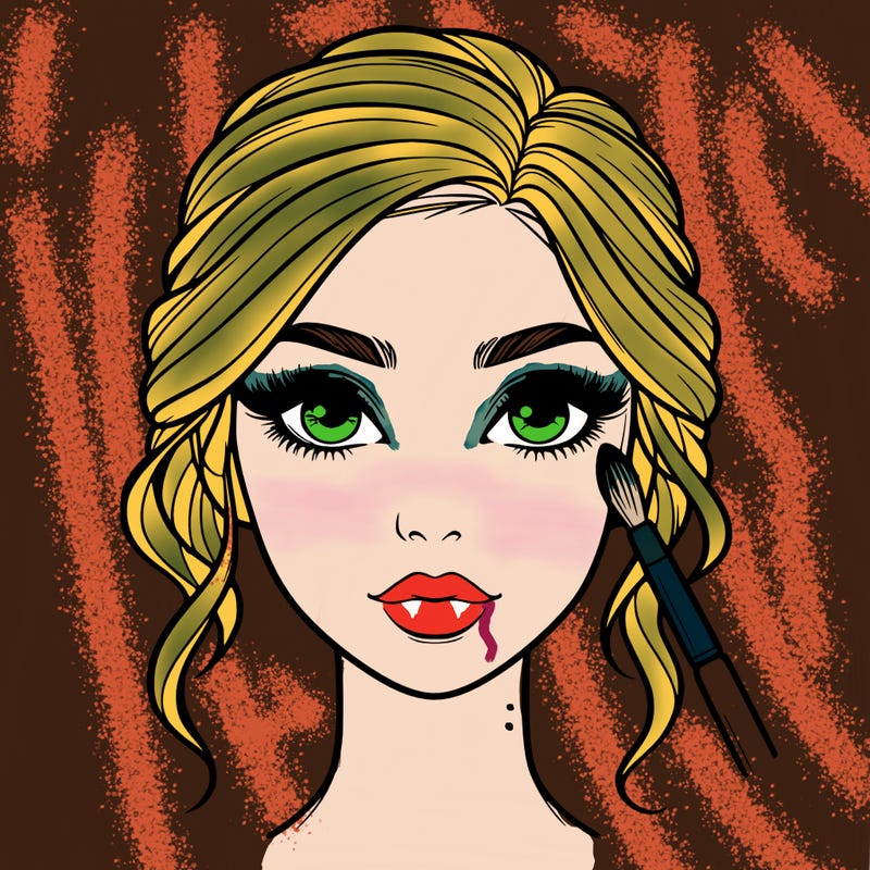 realistic person with makeup