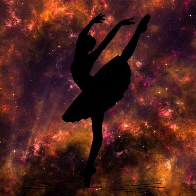 a ballerina in motion.