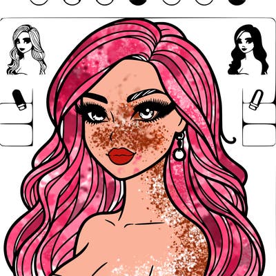very very beautiful girl long hair makeup