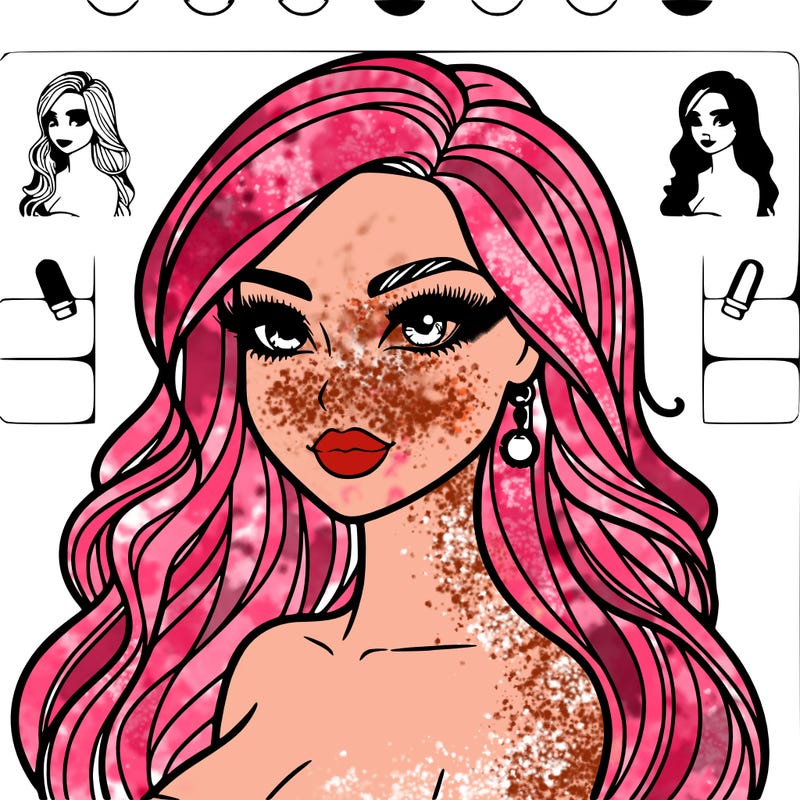 very very beautiful girl long hair makeup