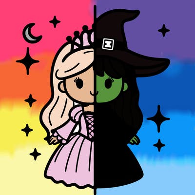split princess and witch