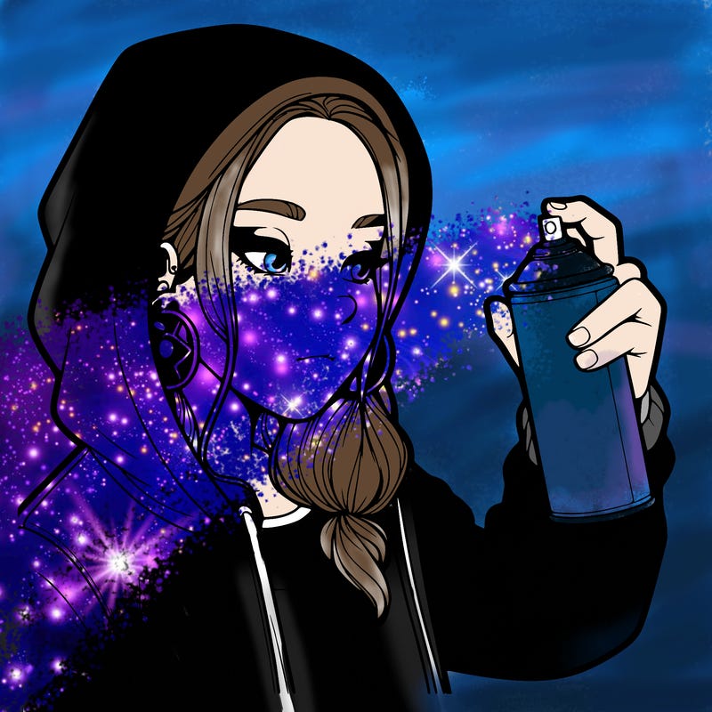 a realistic girl, spray painting