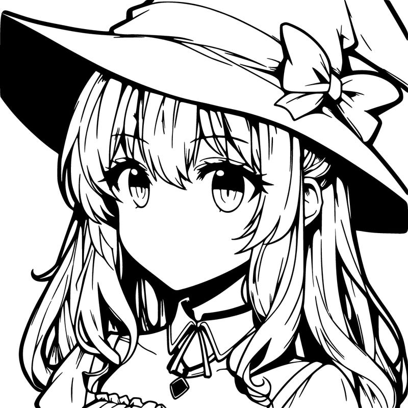 anime witch woman with nose and mouth