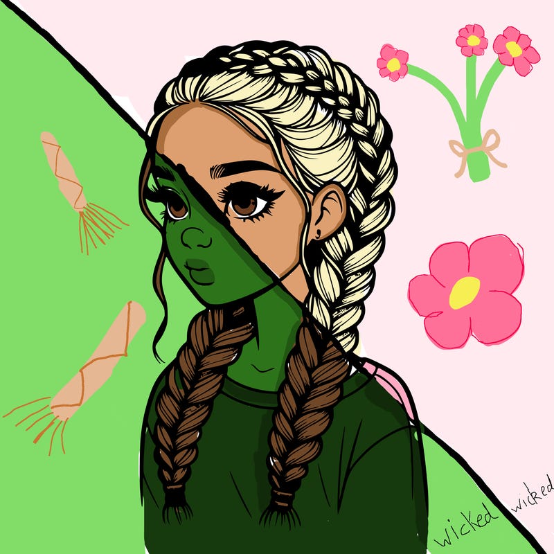 realistic girl with braids