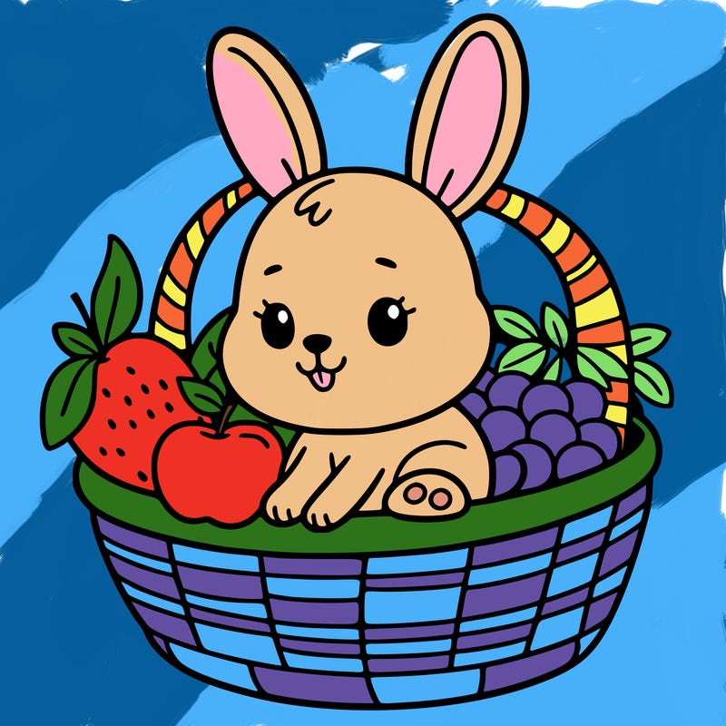 bunny in a fruit basket