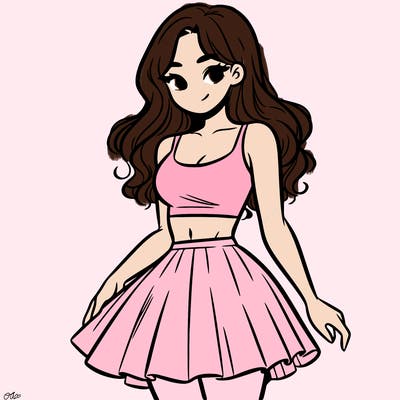 woman in a skirt and crop top