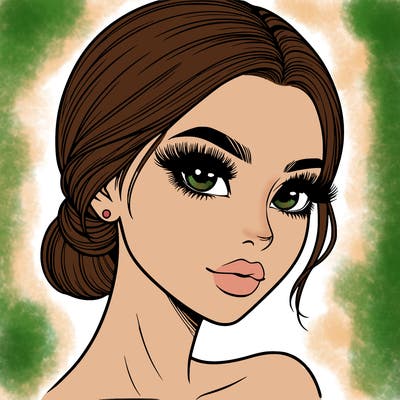 realistic girl with lashes