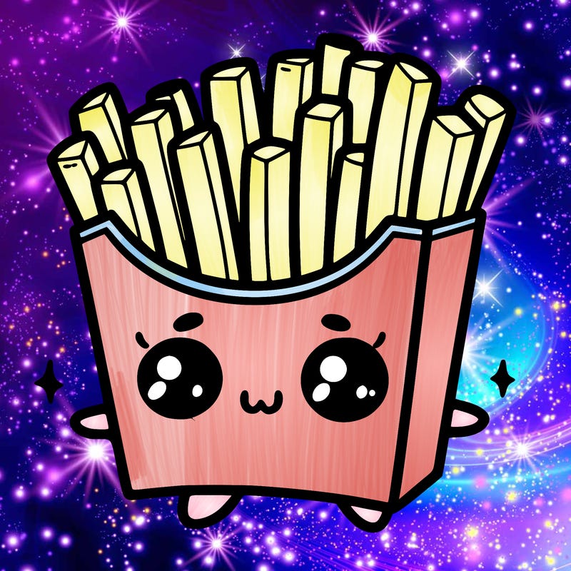 a cute. french fries
