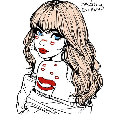 realistic girl with bangs looking over her shoulder