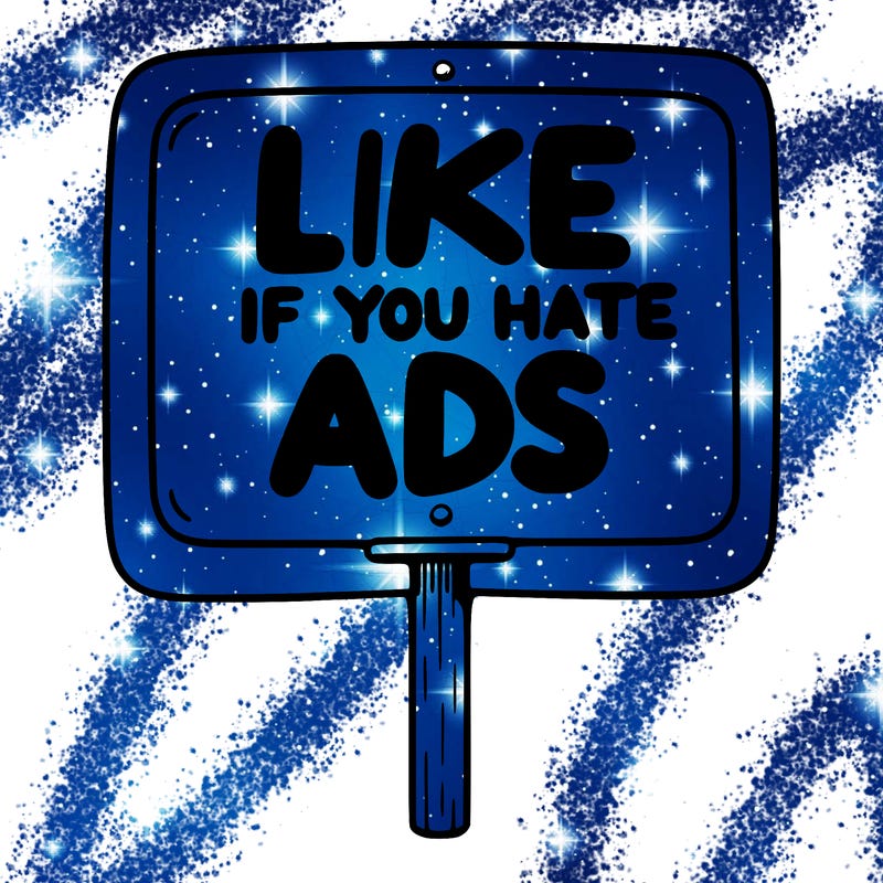 a sign that says like if you hate ads