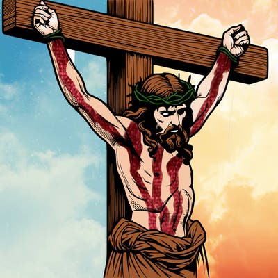 jesus realistic on the cross