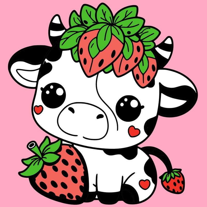cute strawberry cow