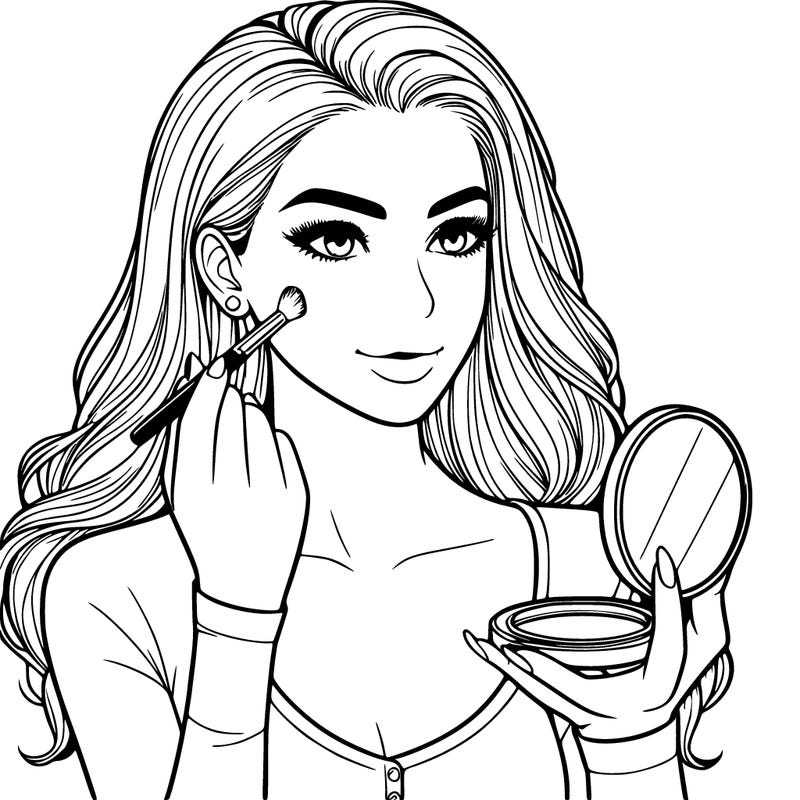 realistic girl doing makeup