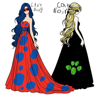 realistic woman with long flowing dress