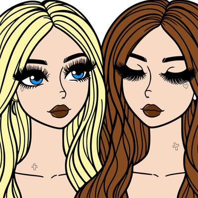 women with long hair and really long eyelashes