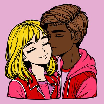 realistic girl and boy  love