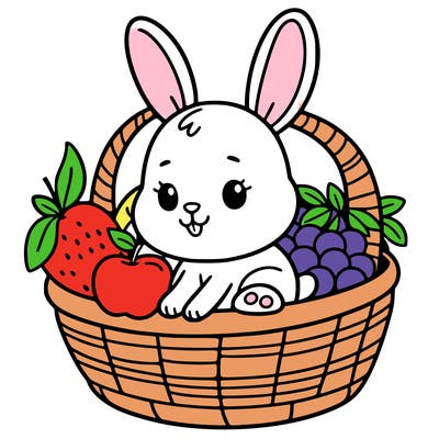 bunny in a fruit basket
