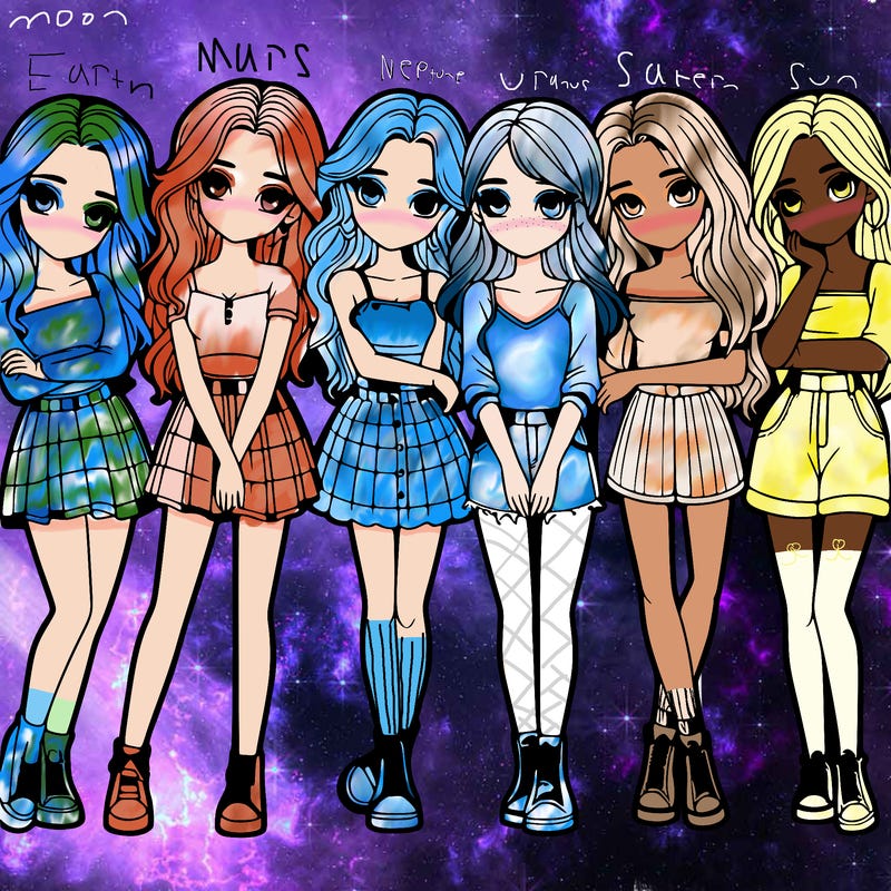 a group of girls realistic