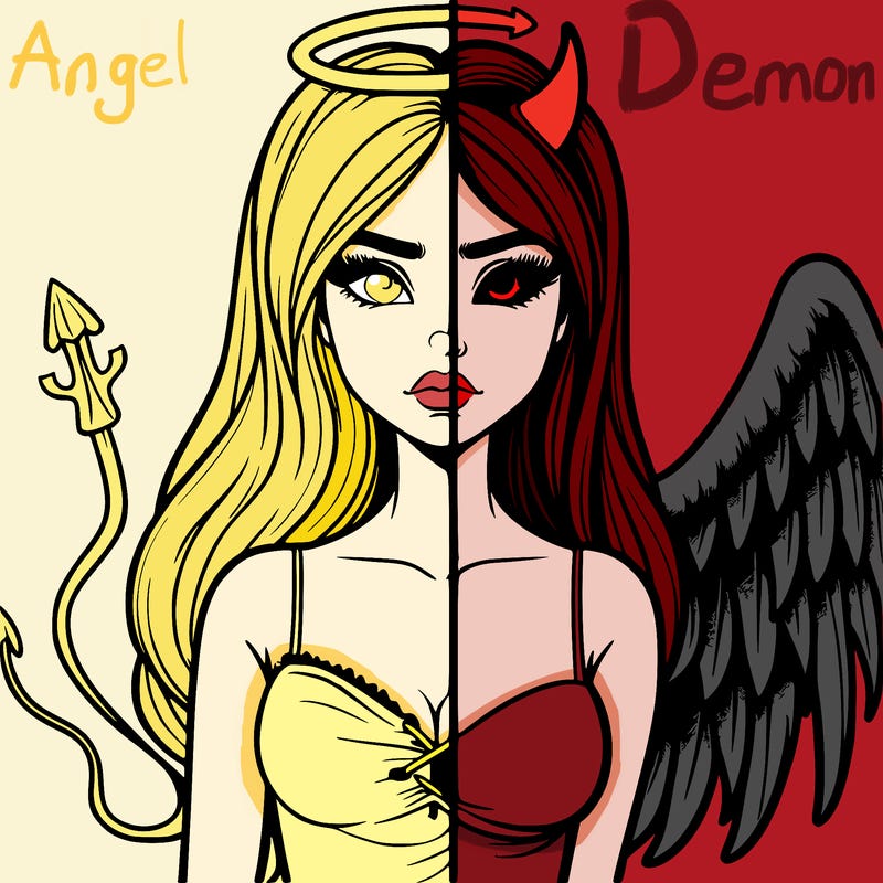 devil vs angel realistic girl
