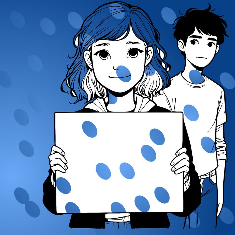 teenage girl holding blank sign