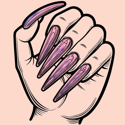 long nails with no design