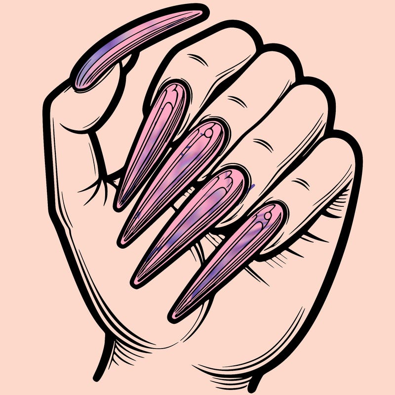 long nails with no design