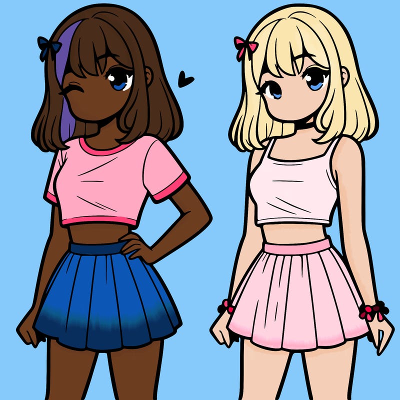 girl wearing crop top  and skirt