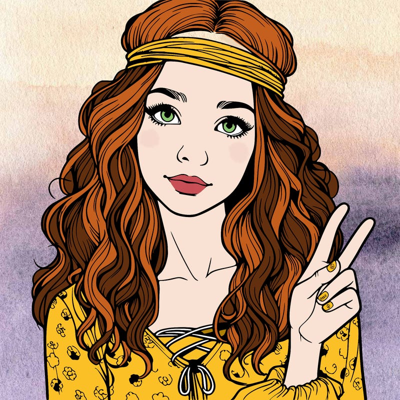 realistc girl 70s hippie
