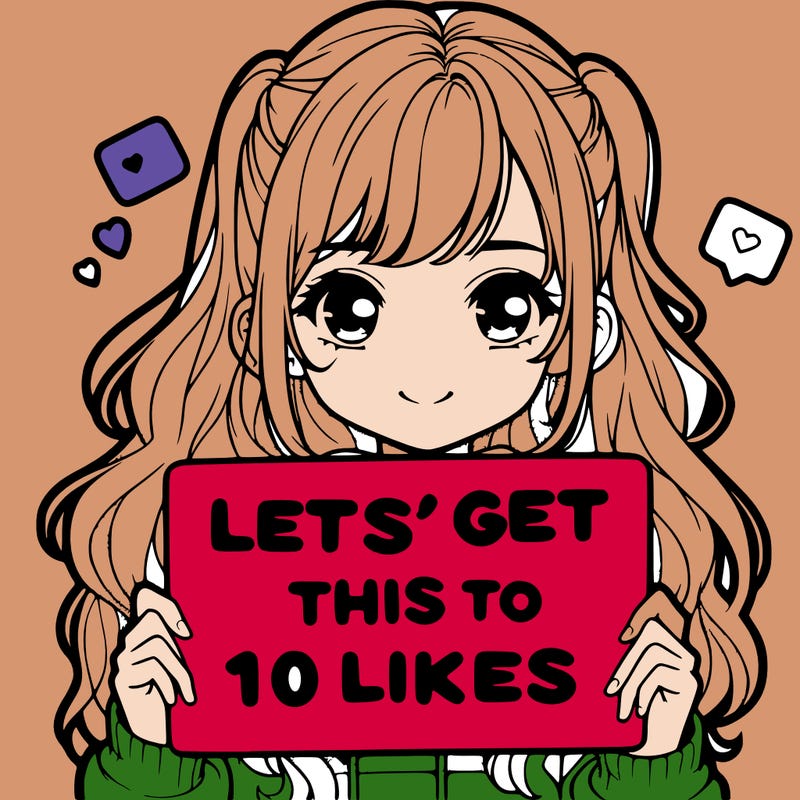 girl holding up sign that says let’s get this to 10 likes realistic