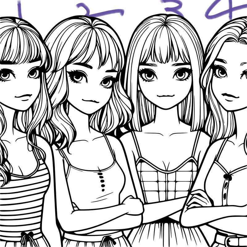 four realistic girls