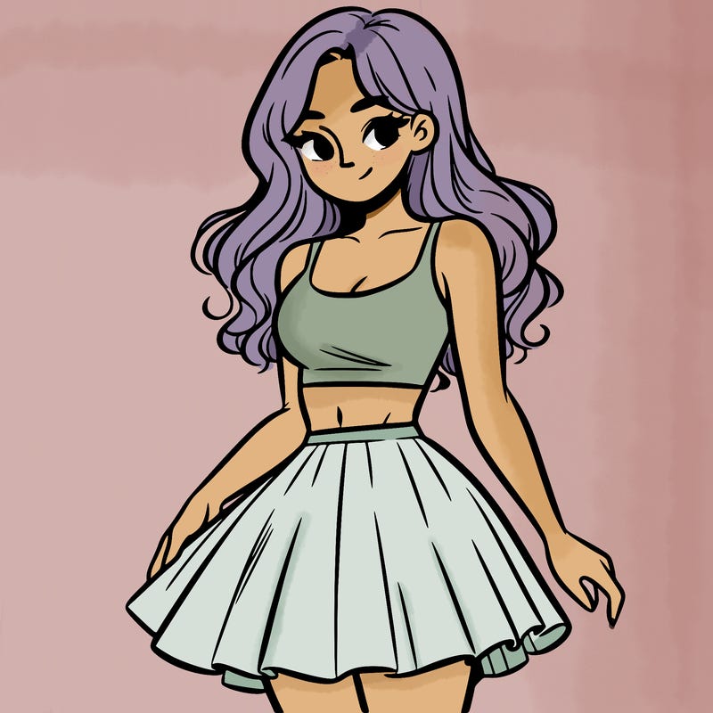 woman in a skirt and crop top