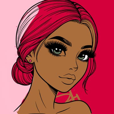 realistic girl with lashes