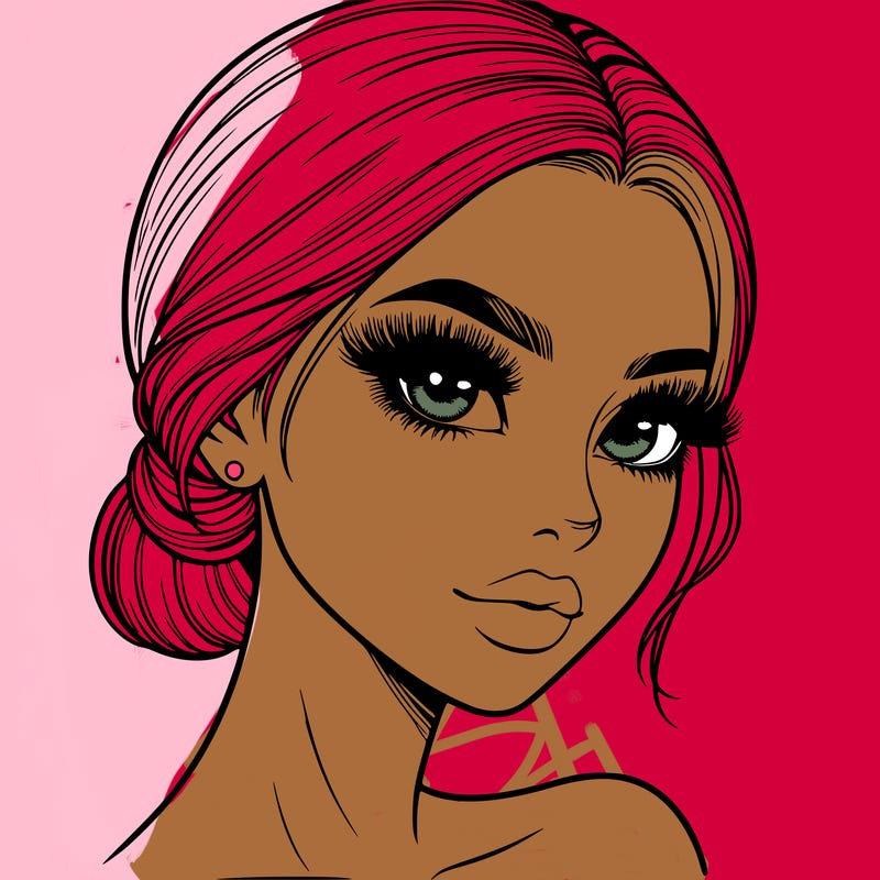 realistic girl with lashes