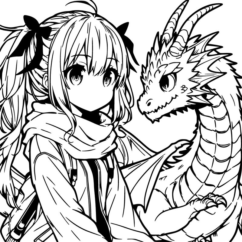 manga girl and her dragon
