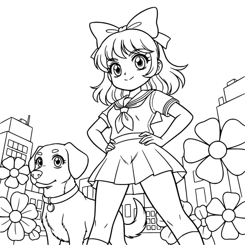 a cute girl with a bow