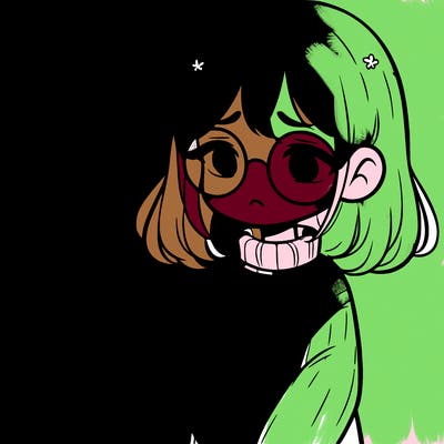 sad girl with glasses in a sweater