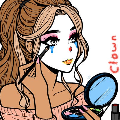 a realistic girl doing her makeup