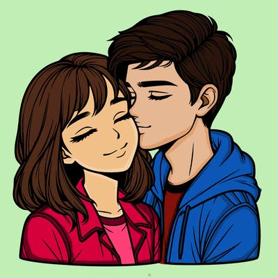 realistic girl and boy  love