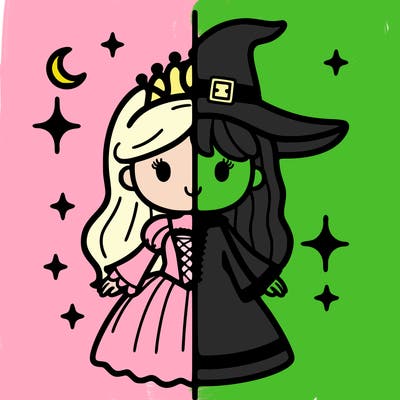 split princess and witch