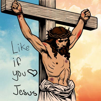 jesus realistic on the cross